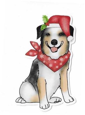 Australian Shepherd Christmas Sticker