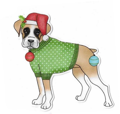 Boxer 2 Christmas Sticker