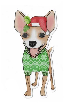 Chihuahua 2 Christmas Sticker