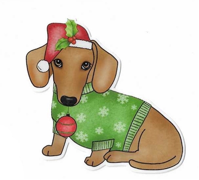 Dachshund Christmas Sticker