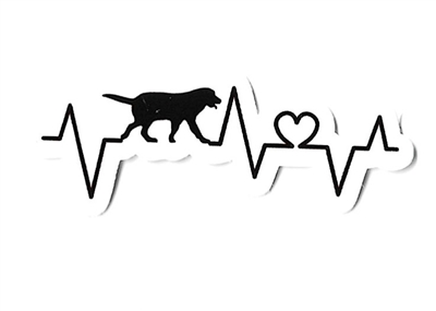 Dog Heartbeat Sticker