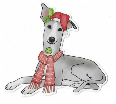 Greyhound Christmas Sticker