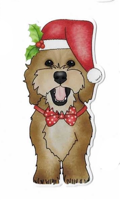 Labradoodle Christmas Sticker