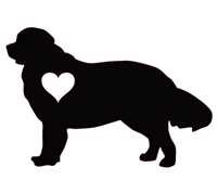 Newfoundland Silhouette with Heart Vinyl Window Decal