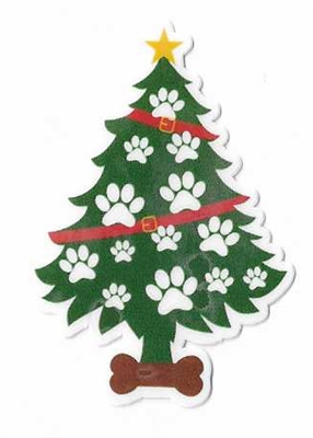 Paw Tree Christmas Sticker