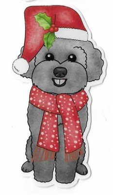 Poodle Christmas Sticker