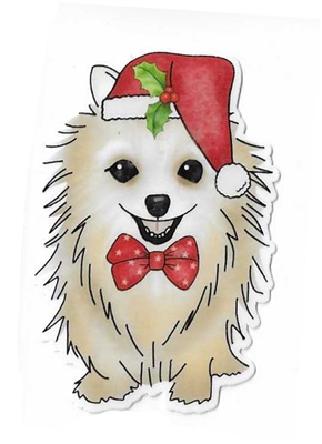 Pomeranian Christmas Sticker
