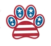 Patriotic Paw Print Sticker