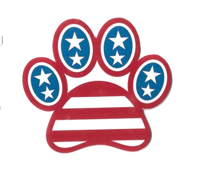 Patriotic Paw Print Sticker