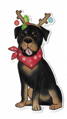 Rottweiler Christmas Sticker