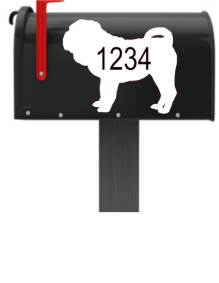 Shar Pei Vinyl Mailbox Decals Qty. (2) One for Each Side