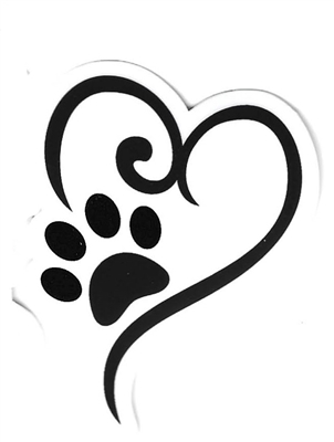 Paw Open Heart Sticker