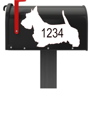 Scottish Terrier Vinyl Mailbox Decals Qty. (2) One for Each Side