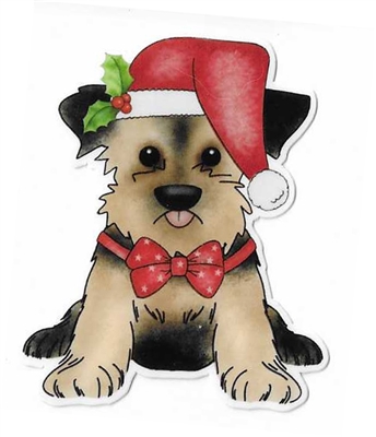 Yorkie Christmas Sticker