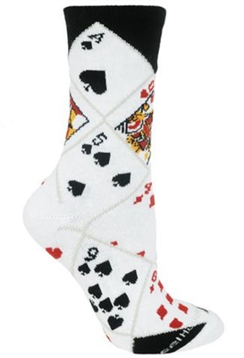 Wheel House Design Casino Cards on Multi Socks (Size 9-11)