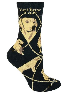 Wheel House Design Lab, Yellow on Black Socks (Size 9-11)