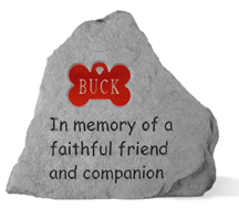 Pet Memorial Stone - with Personalized Bone Tag