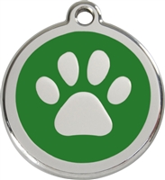 Red Dingo Medium Paw Print Tag - 11 Colors