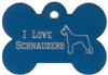 I Love Schnauzers Bone Pet Tag