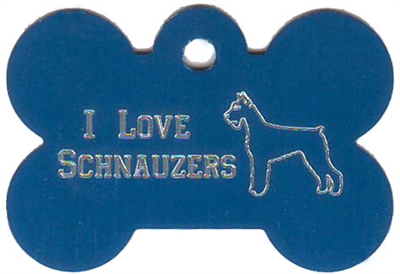 I Love Schnauzers Bone Pet Tag