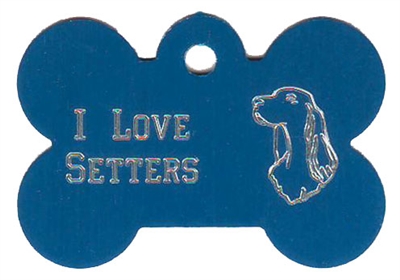 I Love Setters Bone Pet Tag