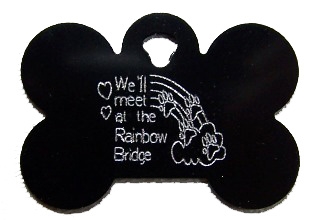 Rainbow Bridge Bone Pet Tag - Aluminum Large