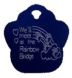 Rainbow Bridge Paw Print Pet Tag - Aluminum Large