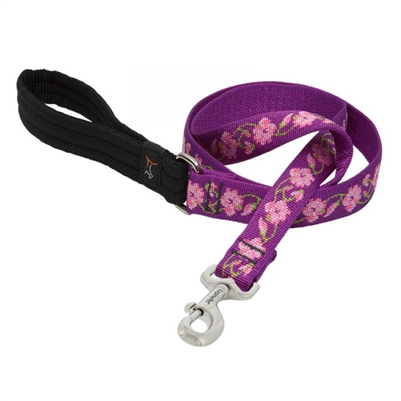 Lupine 1" Rose Garden 4' Padded Handle Leash