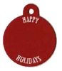 Red Happy Holidays Pet Tag - Large Circle