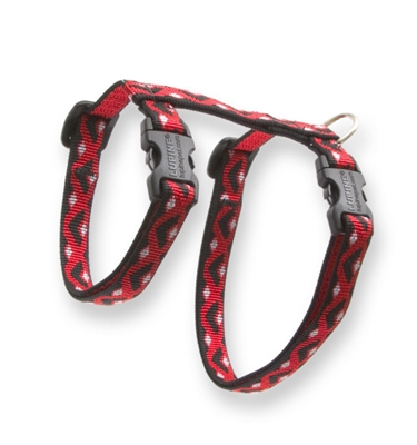 Retired Lupine 1/2" Retro Red 12-20" H-Style Cat Harness