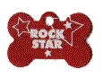 Rock Star Pet Tag - Small Bone