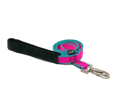 Retired Lupine 3/4" Trimline Solid Pink 4' Padded Handle Leash