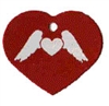 Red Winged Heart Pet Tag - Large Heart