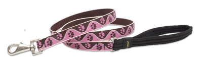 Retired Lupine 3/4" Tickled Pink 6' Padded Handle Leash (Gate Style Clasp)