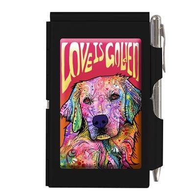 Love is Golden Wellspring Flip Notepad with Pen