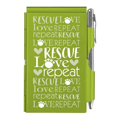 Rescue Love Repeat Wellspring Flip Notepad with Pen