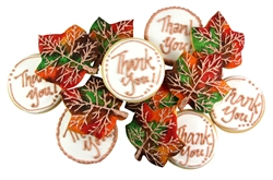 Sparkly Golden Leaf Sugar Cookies, Thank You Sugar Cookies