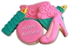 Happy Birthday Pink Shoe Gift Box Sugar Cookies