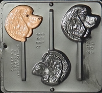 3411 Cocker Spaniel Dog Lollipop Chocolate Candy Mold