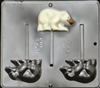 3470 Polar Bear Grizzly Bear Lollipop Chocolate Candy Mold