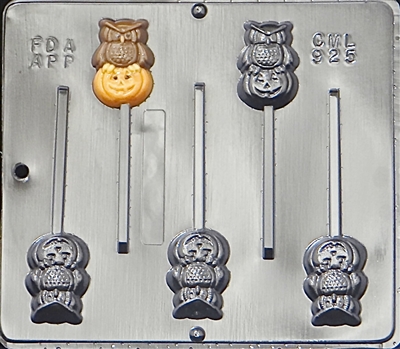 925 Owl with Pumpkin POP Lollipop Chocolate Candy Mold