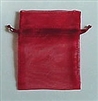 BA-50-19 Red Organza Sheer Pouch. Drawstring close 3" x 4" 12 ct.