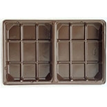 BO-3IFB 1/2 lb Brown Fudge 2 cavity, 6 15/16 x 4 3/8 x 7/8 Quantity 25