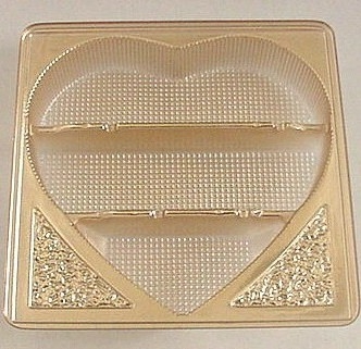 BO-40HIGQ Gold Heart Insert. 3 cavity. 5 1/2in. x 5 1/2in. x 15/16in. Quantity 100