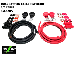 Military Style Battery Terminal 2/0 Gauge DUAL BATTERY Relocation Cable Wire Kit