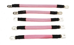 4 Gauge ACDC WIRE AND SUPPLY Golf Cart Braided Battery Cable Set, (Pink) E-Z-GO 1994 & UP MED/TXT 36V U.S.A Made