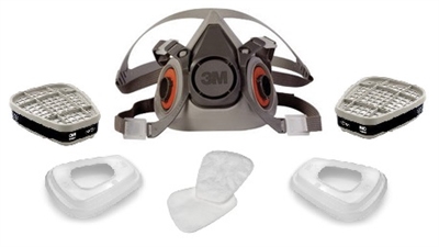 3M Half Mask 6000 Series Organic Vapor Respirator Kit