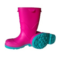 STORMTRACKS PVC KIDS' OVER-SOCK BOOTS - FUCHSIA