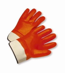 ORANGE PVC GLOVE - SAFETY CUFF