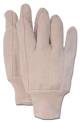 DOUBLE PALM 2-PLY COTTON GLOVES - KNIT WRIST